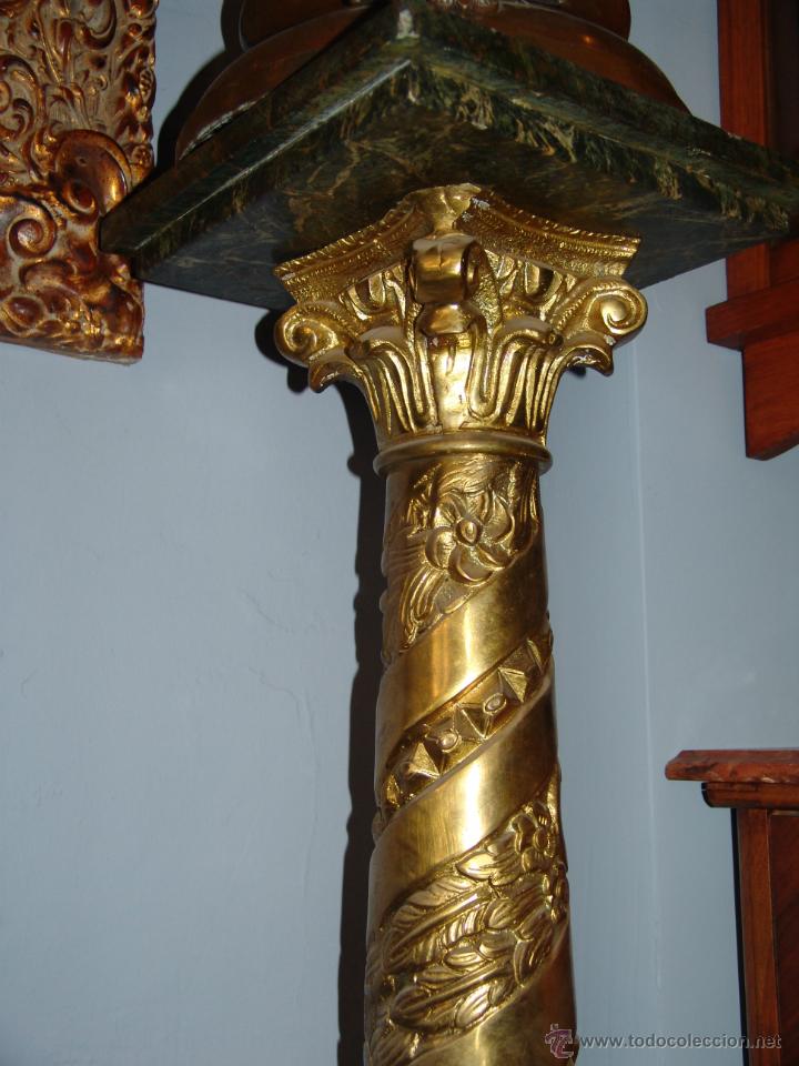 Antig&uuml;edades: ESPECTACULAR PAREJA DE COLUMNAS DE M&Aacute;RMOL Y BRONCE - Foto 7