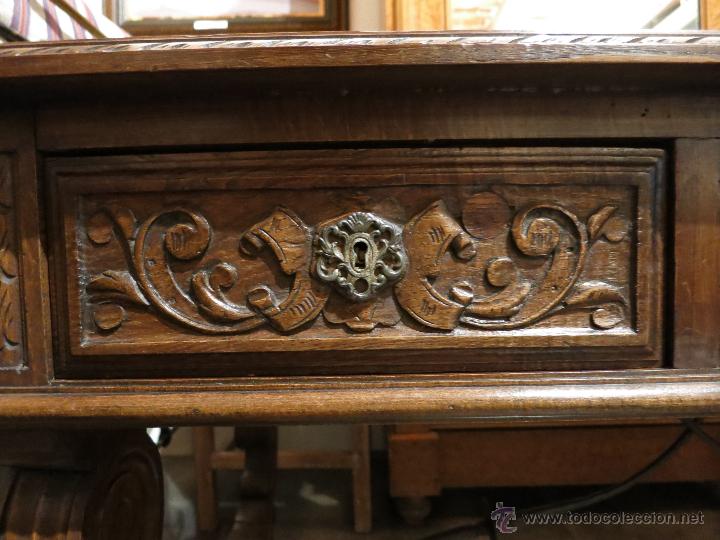 Antig&uuml;edades: MESA TALLADA DE ROBLE ESTILO ESPA&Ntilde;OL - Foto 2