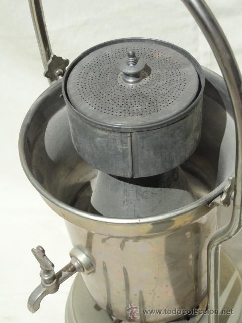 Antig&uuml;edades: ANTIGUA CAFETERA DE ALPACA CON HORNILLO. CON MARCA. - Foto 5