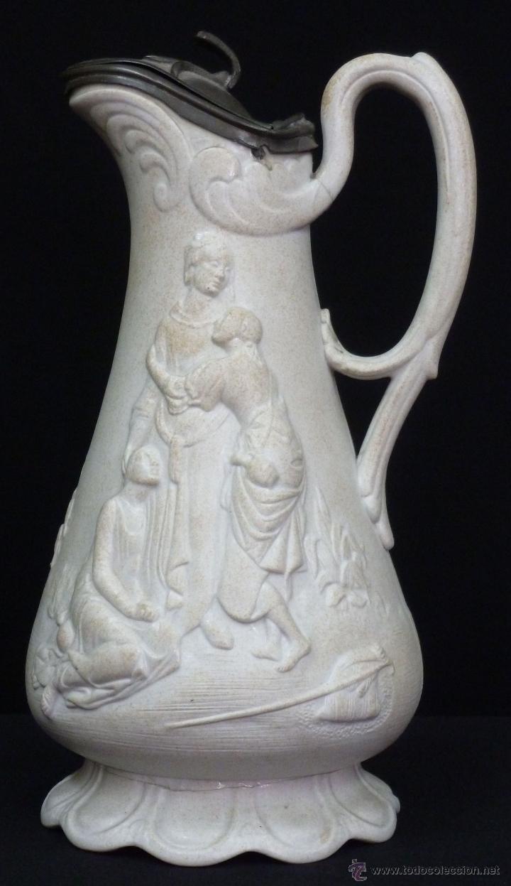 Antig&uuml;edades: JARRA DE GRES  PRENSADO CON TAPA DE ESTA&Ntilde;O , 1847 - Foto 1