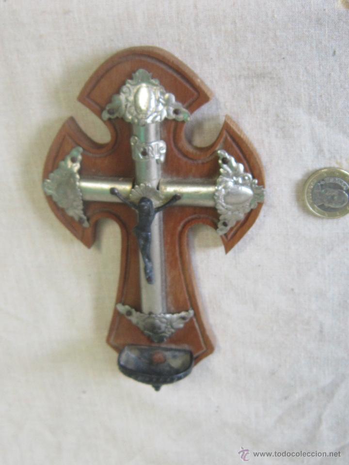 Antig&uuml;edades: CRISTO EN LA CRUZ EN MADERA Y METAL - Foto 2