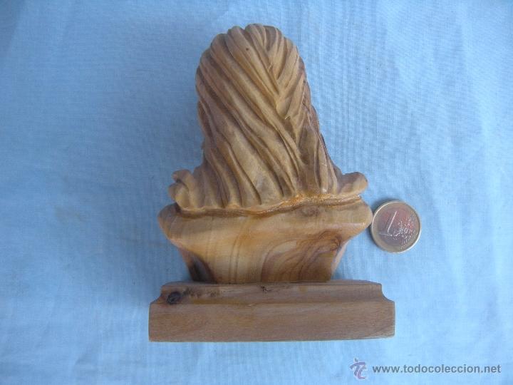 Antig&uuml;edades: BUSTO DE JESUCRISTO EN MADERA TALLADA. JERUSALEN - Foto 2