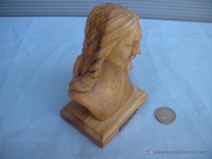 Antig&uuml;edades: BUSTO DE JESUCRISTO EN MADERA TALLADA. JERUSALEN - Foto 3