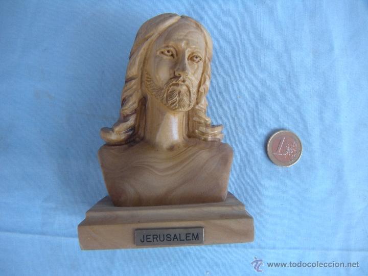 Antig&uuml;edades: BUSTO DE JESUCRISTO EN MADERA TALLADA. JERUSALEN - Foto 6