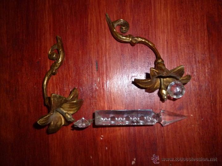Antig&uuml;edades: Lampara tipo bronce y cristal - Foto 5
