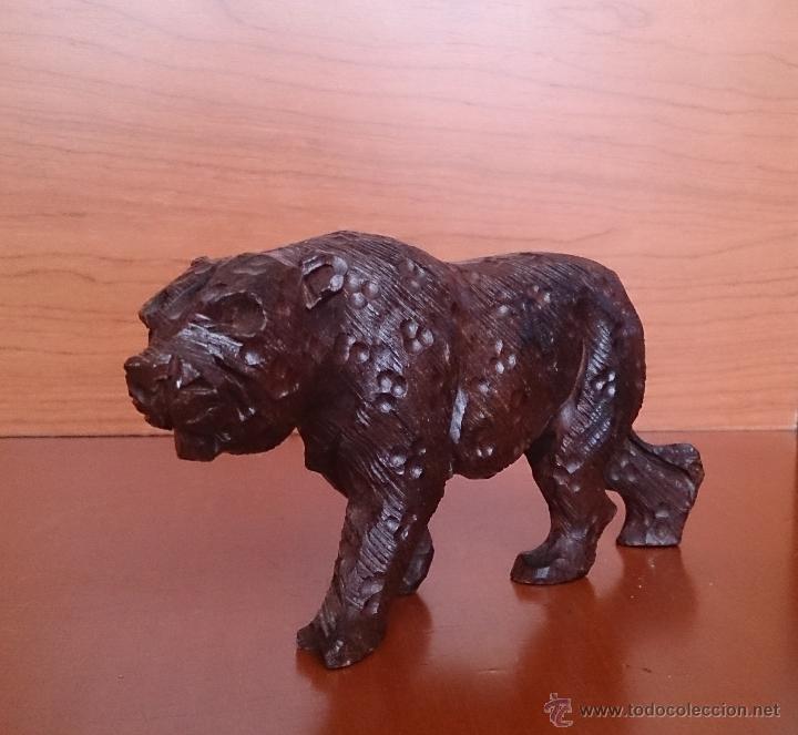 Antig&uuml;edades: Leopardo en madera tallada . - Foto 3