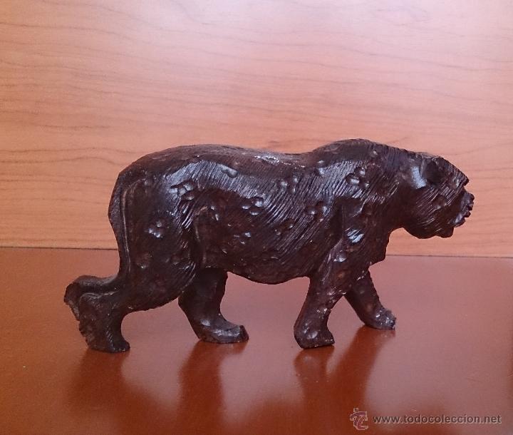 Antig&uuml;edades: Leopardo en madera tallada . - Foto 7