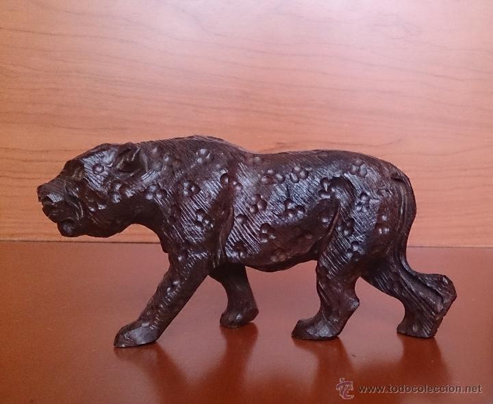 Antig&uuml;edades: Leopardo en madera tallada . - Foto 11