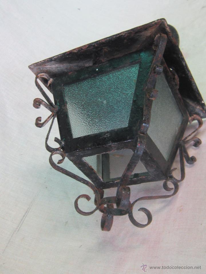 Antig&uuml;edades: LAMPARA FAROL EN HIERRO DE FORJA - Foto 2