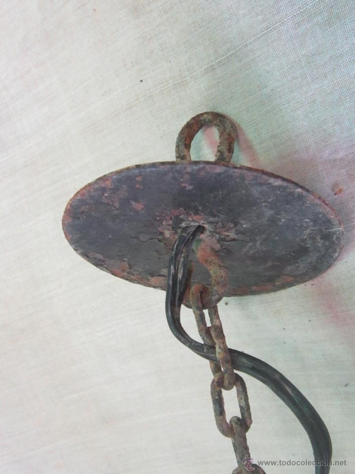 Antig&uuml;edades: LAMPARA FAROL EN HIERRO DE FORJA - Foto 4