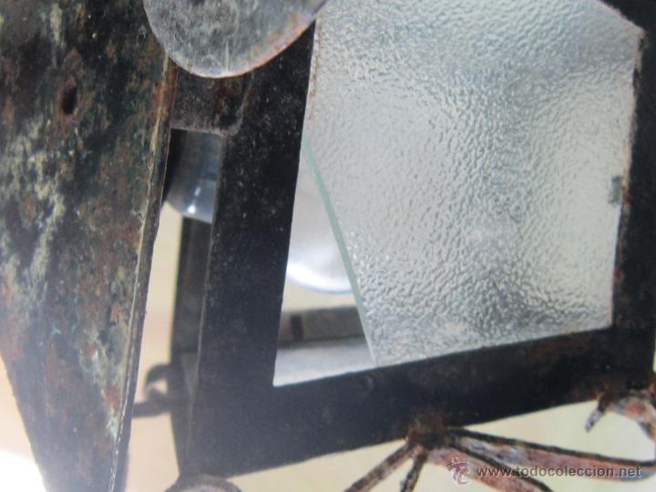 Antig&uuml;edades: LAMPARA FAROL EN HIERRO DE FORJA - Foto 6
