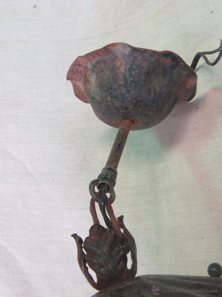 Antig&uuml;edades: LAMPARA FAROL EN HIERRO DE FORJA - Foto 2