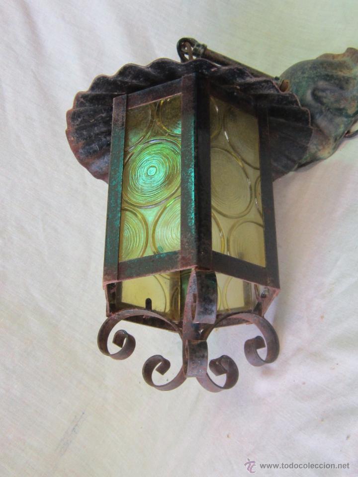 Antig&uuml;edades: LAMPARA FAROL EN HIERRO DE FORJA - Foto 5