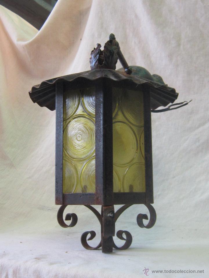 Antig&uuml;edades: LAMPARA FAROL EN HIERRO DE FORJA - Foto 6