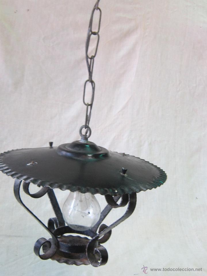 Antig&uuml;edades: LAMPARA FAROL EN HIERRO DE FORJA - Foto 2