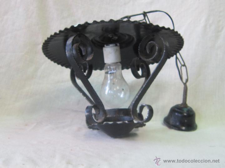 Antig&uuml;edades: LAMPARA FAROL EN HIERRO DE FORJA - Foto 4