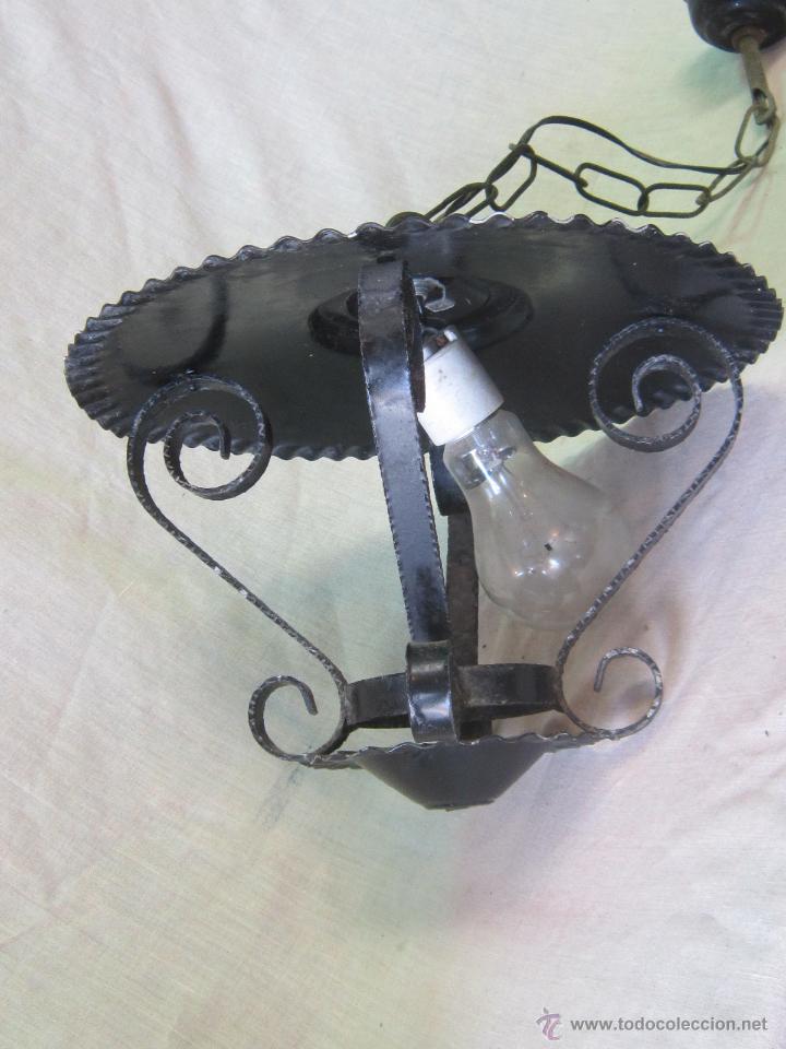 Antig&uuml;edades: LAMPARA FAROL EN HIERRO DE FORJA - Foto 6