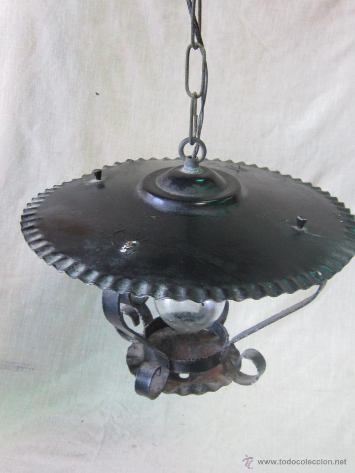 Antig&uuml;edades: LAMPARA FAROL EN HIERRO DE FORJA - Foto 8