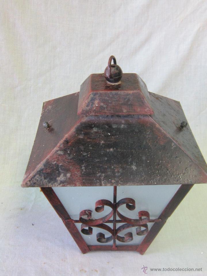 Antig&uuml;edades: LAMPARA FAROL EN HIERRO DE FORJA - Foto 4