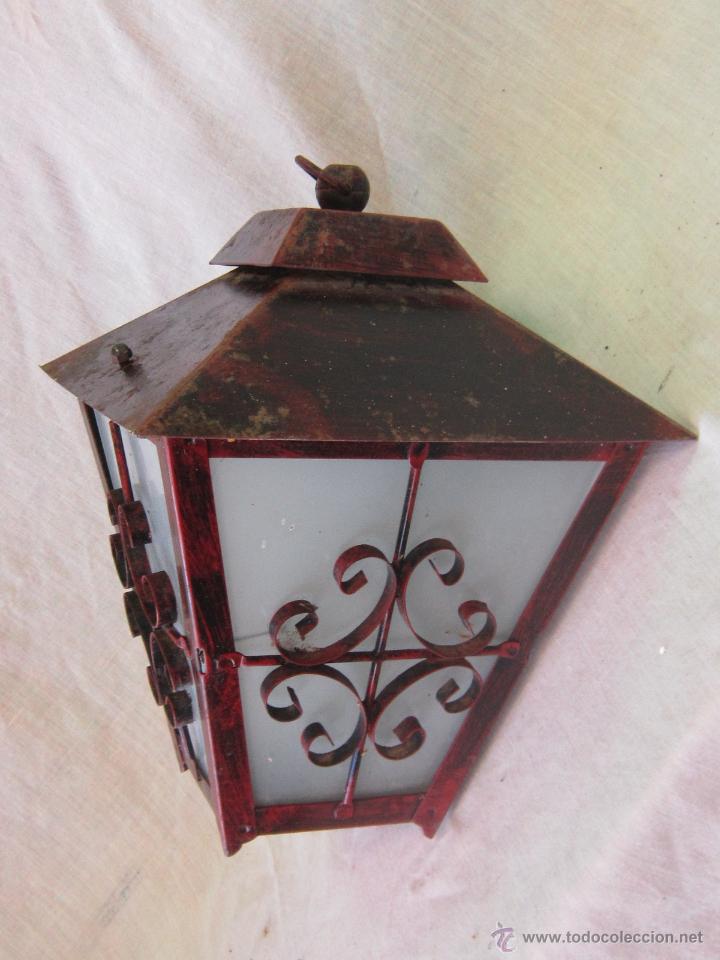 Antig&uuml;edades: LAMPARA FAROL EN HIERRO DE FORJA - Foto 8