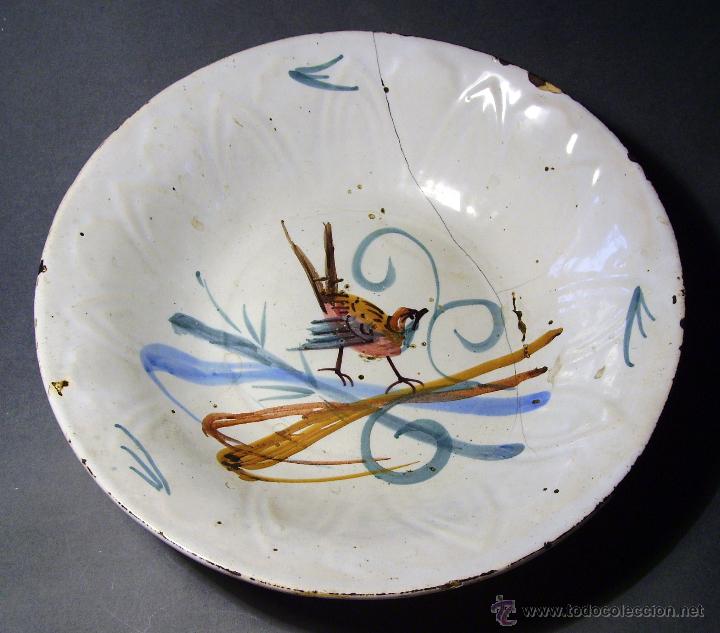 Antig&uuml;edades: PLATO  CERAMICA  DE  MANISES  XIX - Foto 1