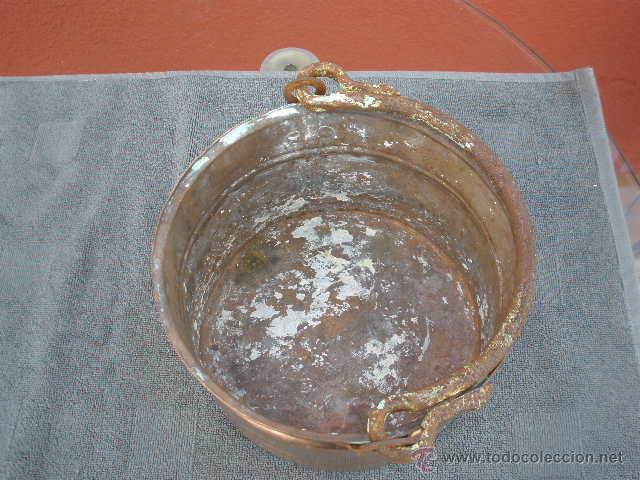 Antig&uuml;edades: OLLA - CALDERO DE COBRE. 21CM X14 CM - Foto 4