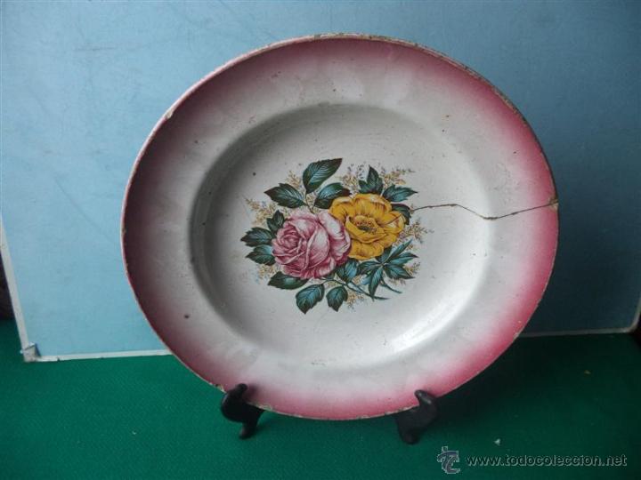 Antig&uuml;edades: plato grande ceramica - Foto 1