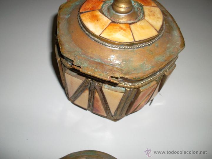 Antig&uuml;edades: joyero antiguo de bronce y hueso - Foto 5