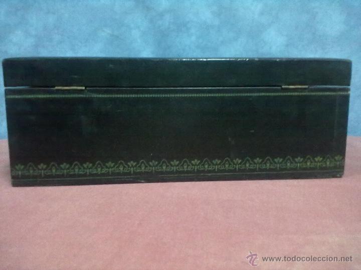 Antig&uuml;edades: CAJA EXPOSITOR JOYERO CUERO - Foto 4