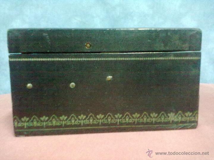 Antig&uuml;edades: CAJA EXPOSITOR JOYERO CUERO - Foto 5
