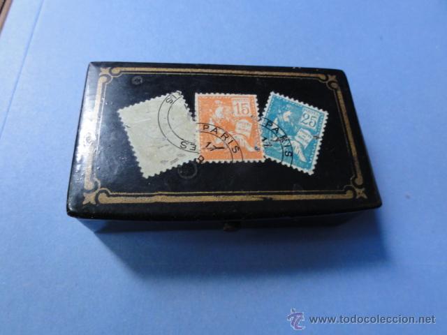 Antig&uuml;edades: caja de sellos lacada - Foto 1