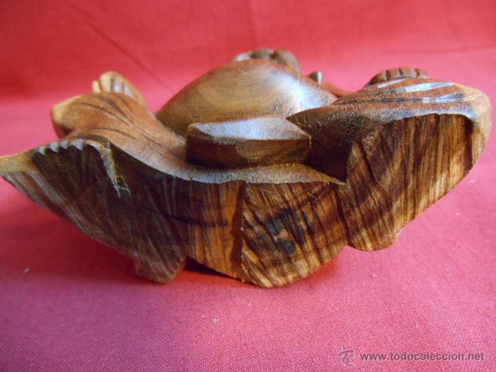 Antig&uuml;edades: FIGURA DE MADERA EXOTICA REPRESENTANDO A BUDA - Foto 5