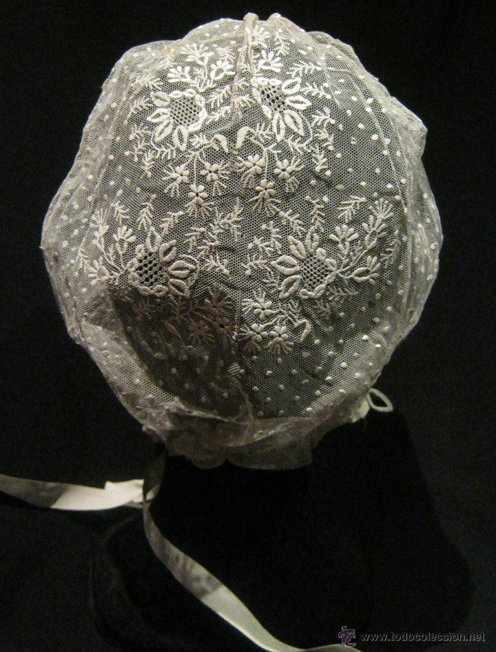 Antig&uuml;edades: ANTIGUO GORRO DE ENCAJE   S. XIX - Foto 1