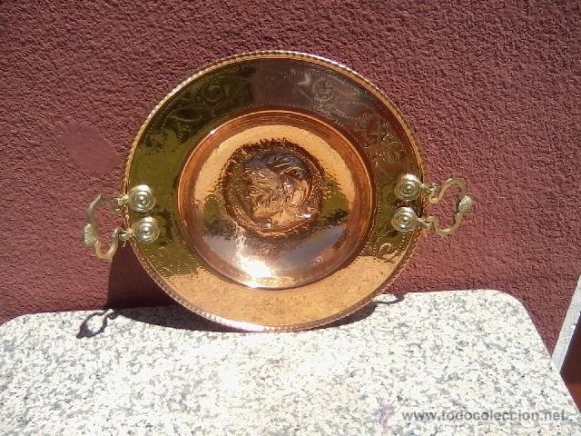 Antig&uuml;edades: BRASERO DE COBRE CON ASAS DE LATON - Foto 2