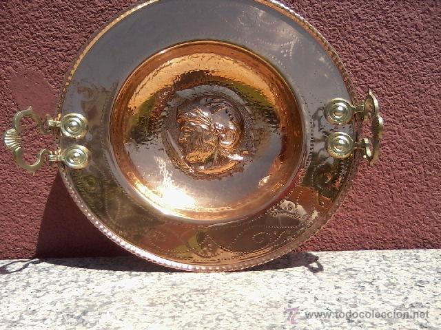 Antig&uuml;edades: BRASERO DE COBRE CON ASAS DE LATON - Foto 4