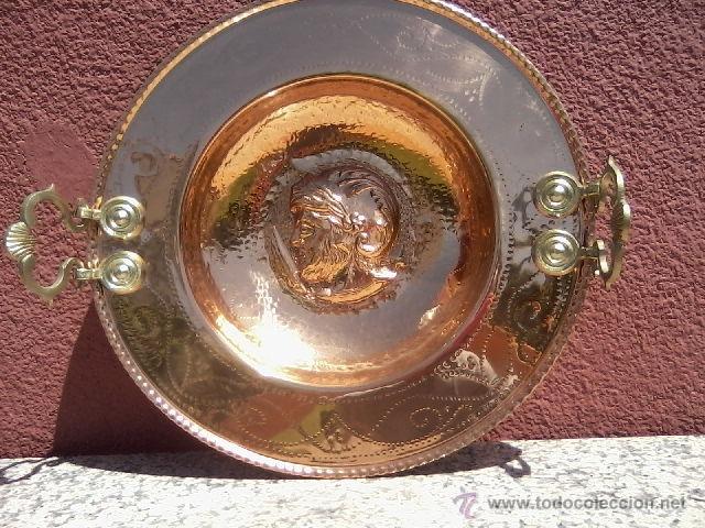 Antig&uuml;edades: BRASERO DE COBRE CON ASAS DE LATON - Foto 5