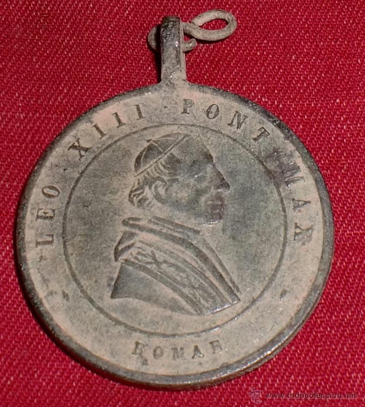 Antig&uuml;edades: Medalla plata leo XIII 1887 - Foto 1