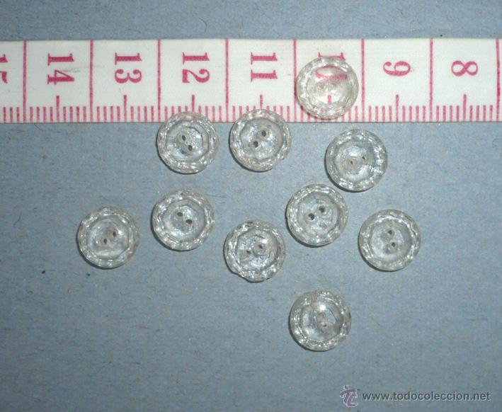 Antig&uuml;edades: 10 botones peque&ntilde;os de vidrio, 9mm di&aacute;metro - Foto 2