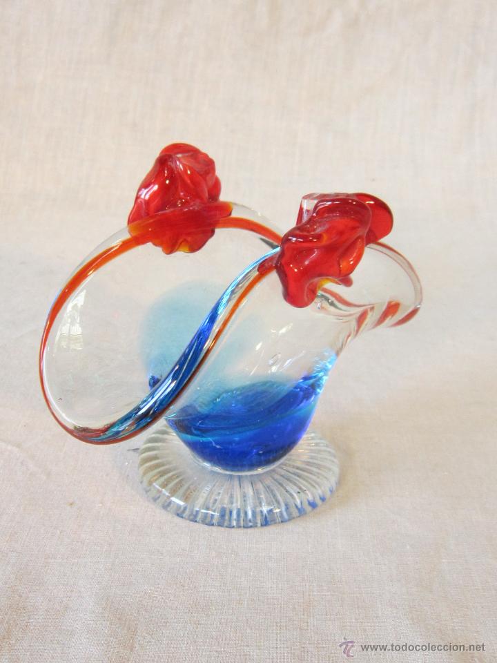 Antig&uuml;edades: CESTA SIN ASA EN CRISTAL DE MURANO - Foto 4