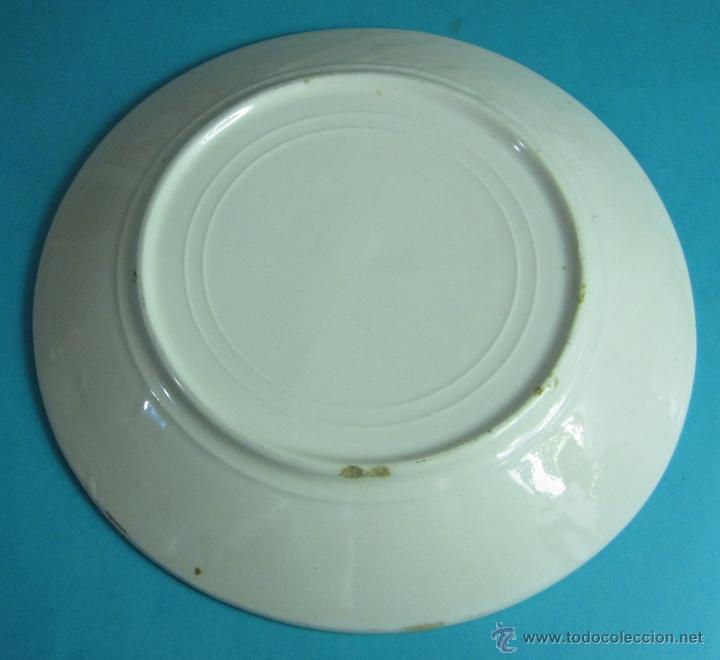 Antig&uuml;edades: PLATO PINTADO A MANO. DI&Aacute;METRO 24 CM - Foto 2
