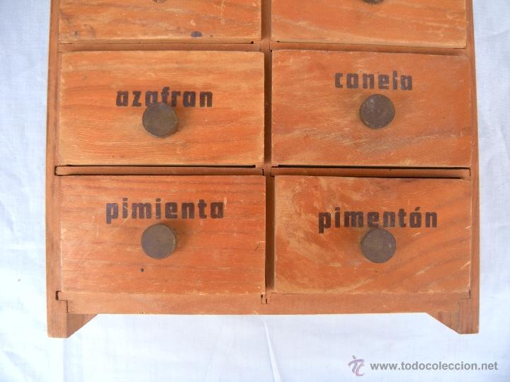Antig&uuml;edades: ESPECIERO DE MADERA R&Uacute;STICO - Foto 5
