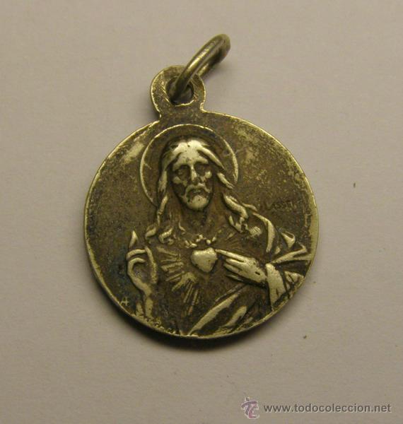 Antig&uuml;edades: Medalla de Virgen y Sagrado Coraz&oacute;n. - Foto 2