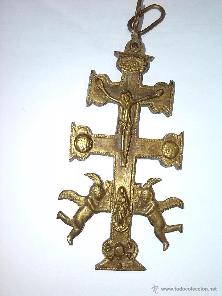 Antig&uuml;edades: antigua cruz de bronce de caravaca - Foto 1