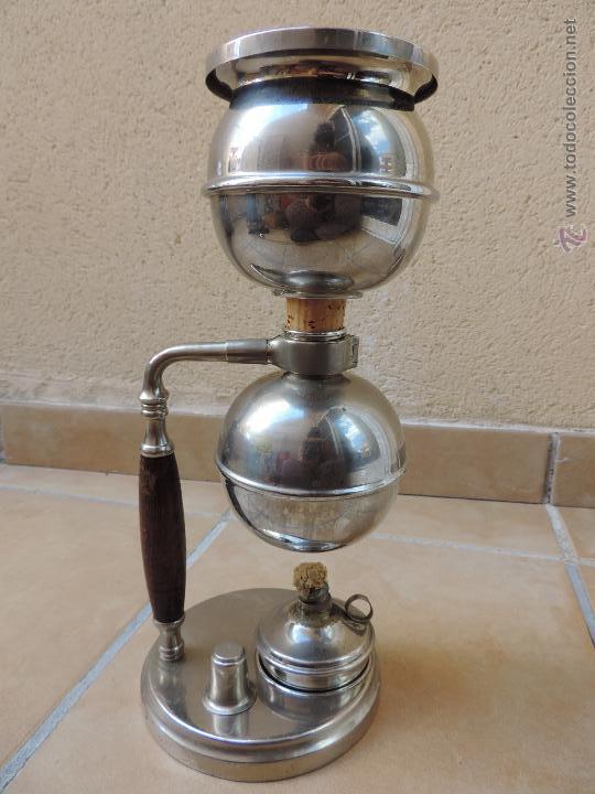 Antigua cafetera sifón - cona de metal plateado - Vendido en Venta Directa  - 43979550