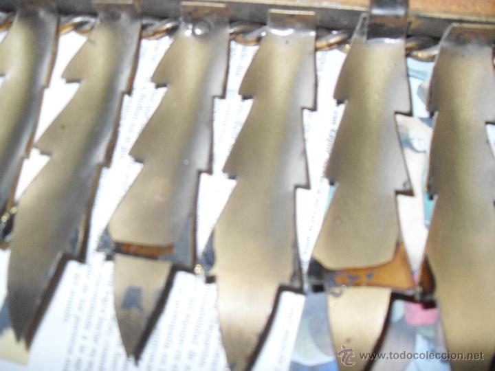 Antig&uuml;edades: Espejo metal sol rectangular. Hojas forja dorada. - Foto 12