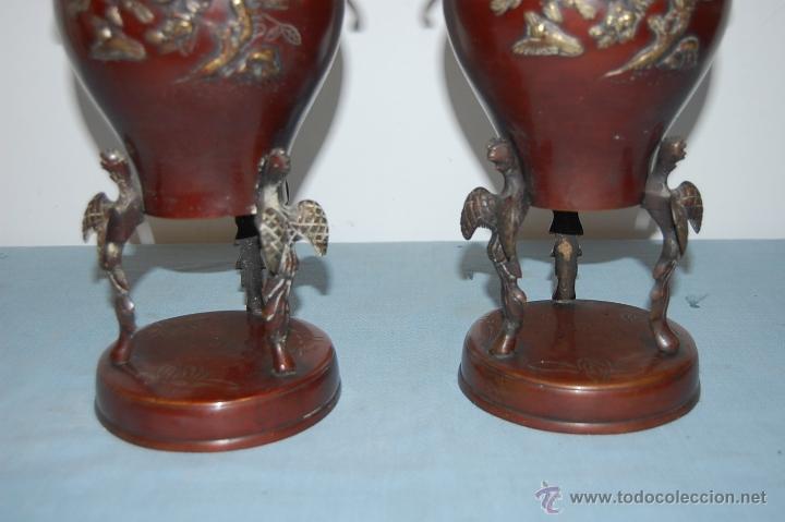 Antig&uuml;edades: ANTIGUA PAREJA JARRONES JAPONES - Foto 2