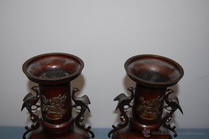 Antig&uuml;edades: ANTIGUA PAREJA JARRONES JAPONES - Foto 5