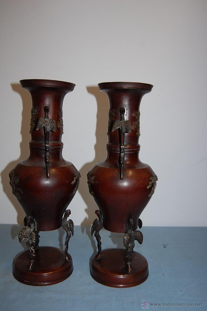 Antig&uuml;edades: ANTIGUA PAREJA JARRONES JAPONES - Foto 6