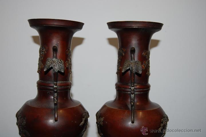 Antig&uuml;edades: ANTIGUA PAREJA JARRONES JAPONES - Foto 7