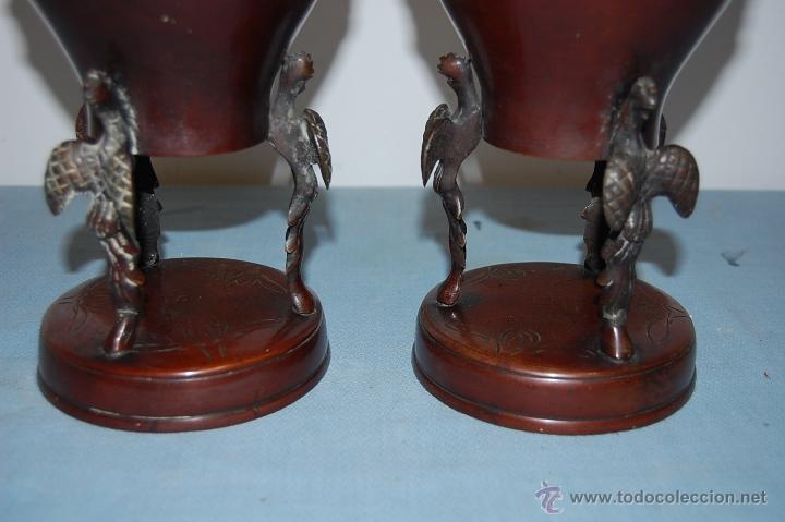 Antig&uuml;edades: ANTIGUA PAREJA JARRONES JAPONES - Foto 8